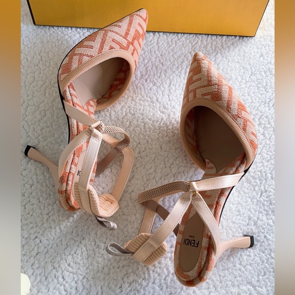 Authentic Fendi Women’s FF Jacquard Colibri Lite Slingback Pumps - Picture 10 of 16